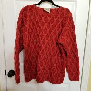 Connemara Knit Wear Orange Merino wool Sweater.